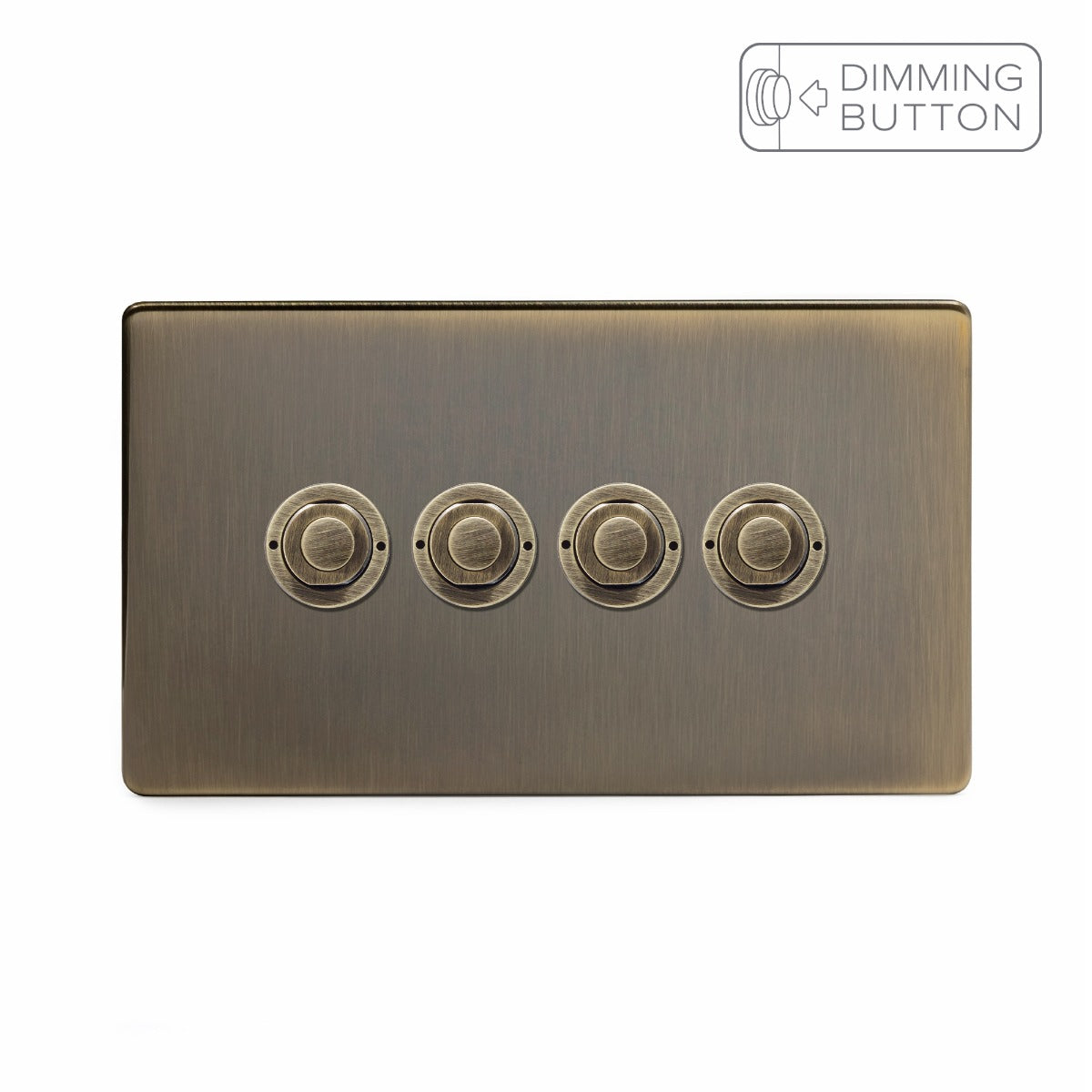 Soho Lighting Antique Brass 4 Gang 6A Push Button Dimmer Switch