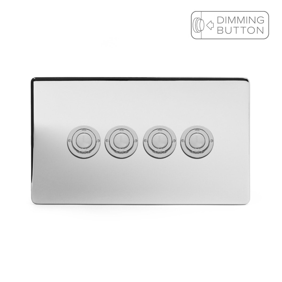 Soho Lighting Polished Chrome 4 Gang 6A Push Button Dimmer Switch