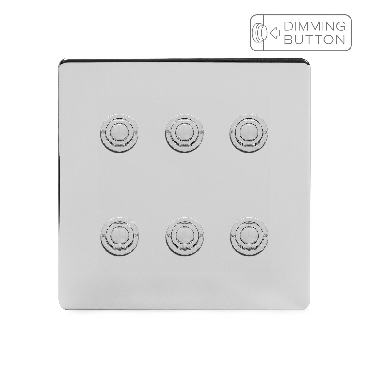 Soho Lighting Polished Chrome 6 Gang 6A Push Button Dimmer Switch