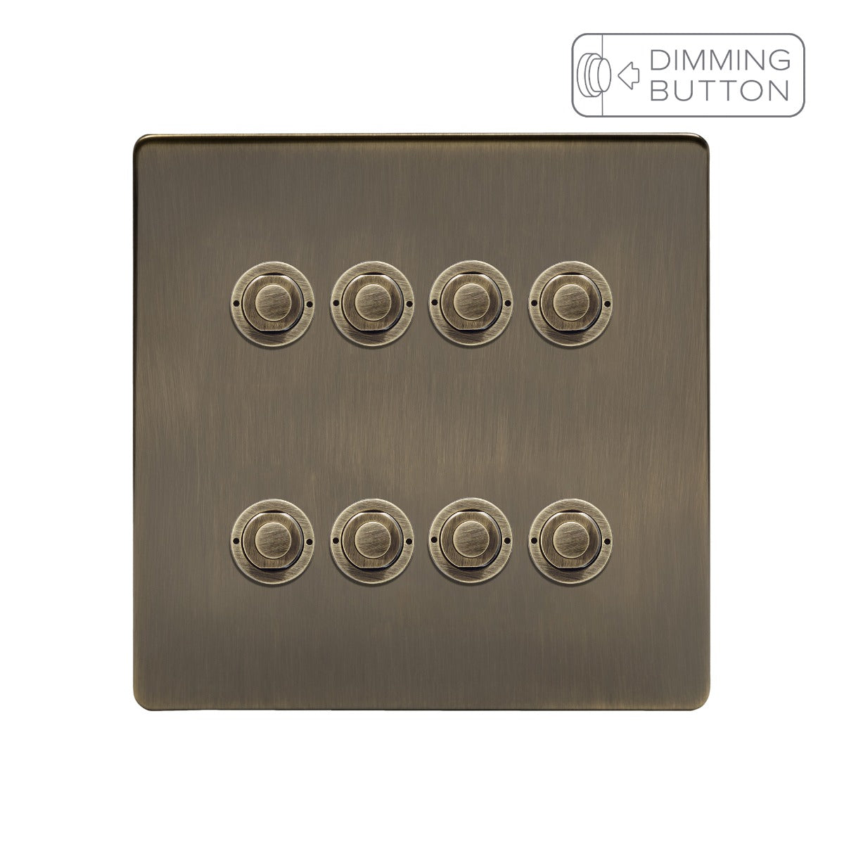 Soho Lighting Antique Brass 8 Gang 6A Push Button Dimmer Switch