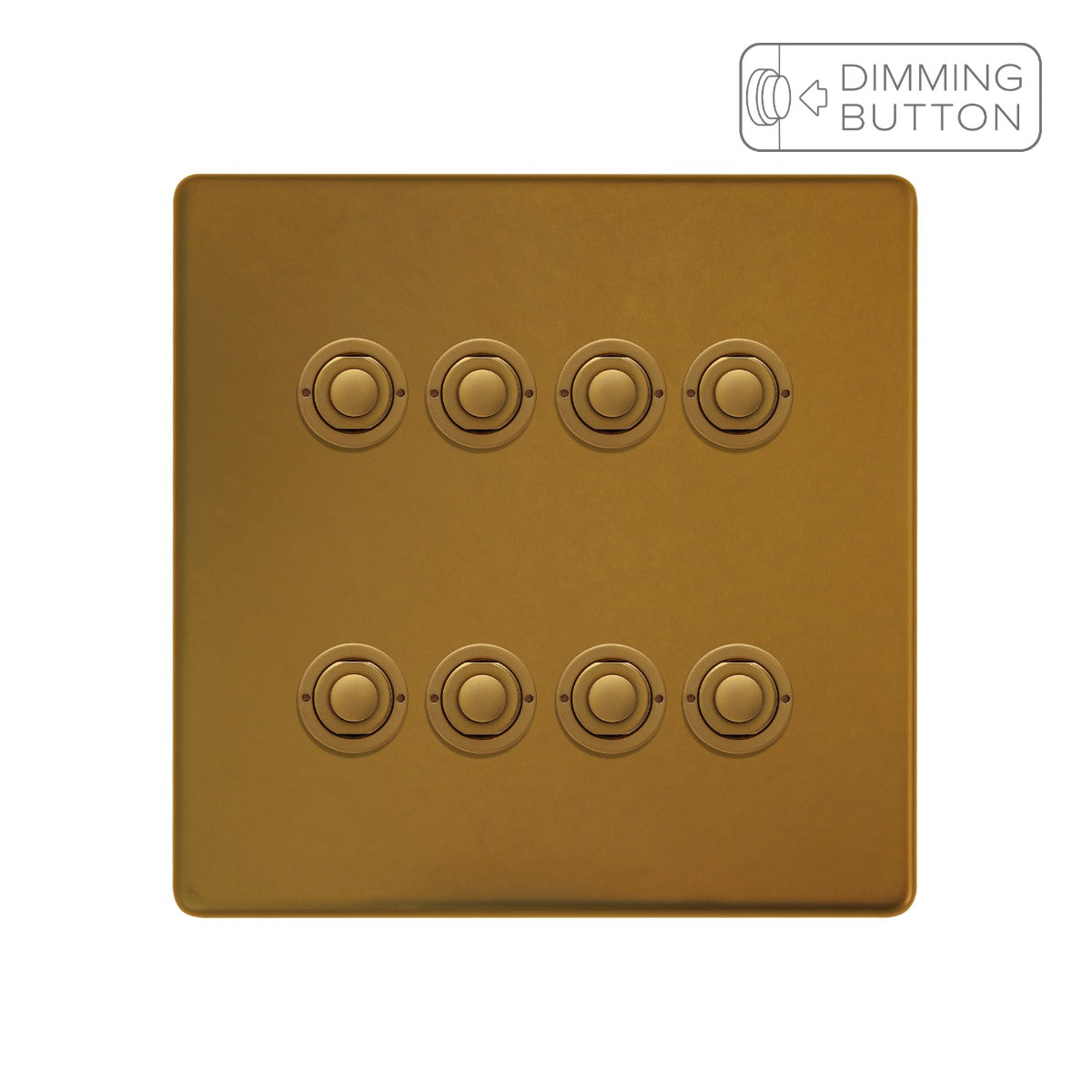 Soho Lighting Antique Gold 8 Gang 6A Push Button Dimmer Switch