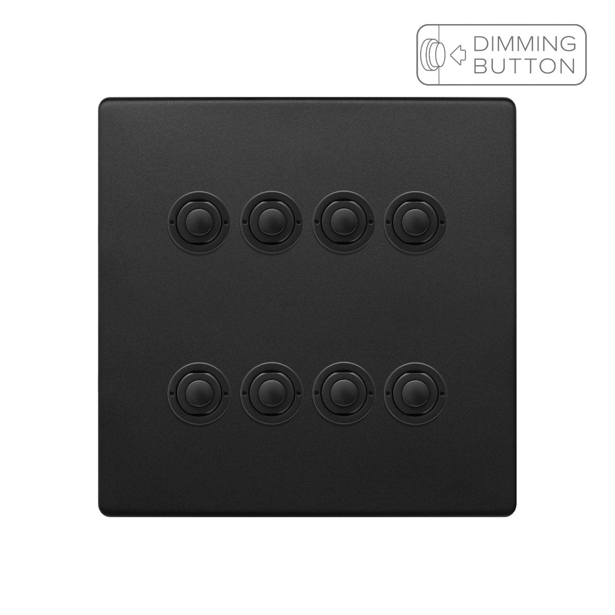 Soho Lighting Matt Black 8 Gang 6A Push Button Dimmer Switch