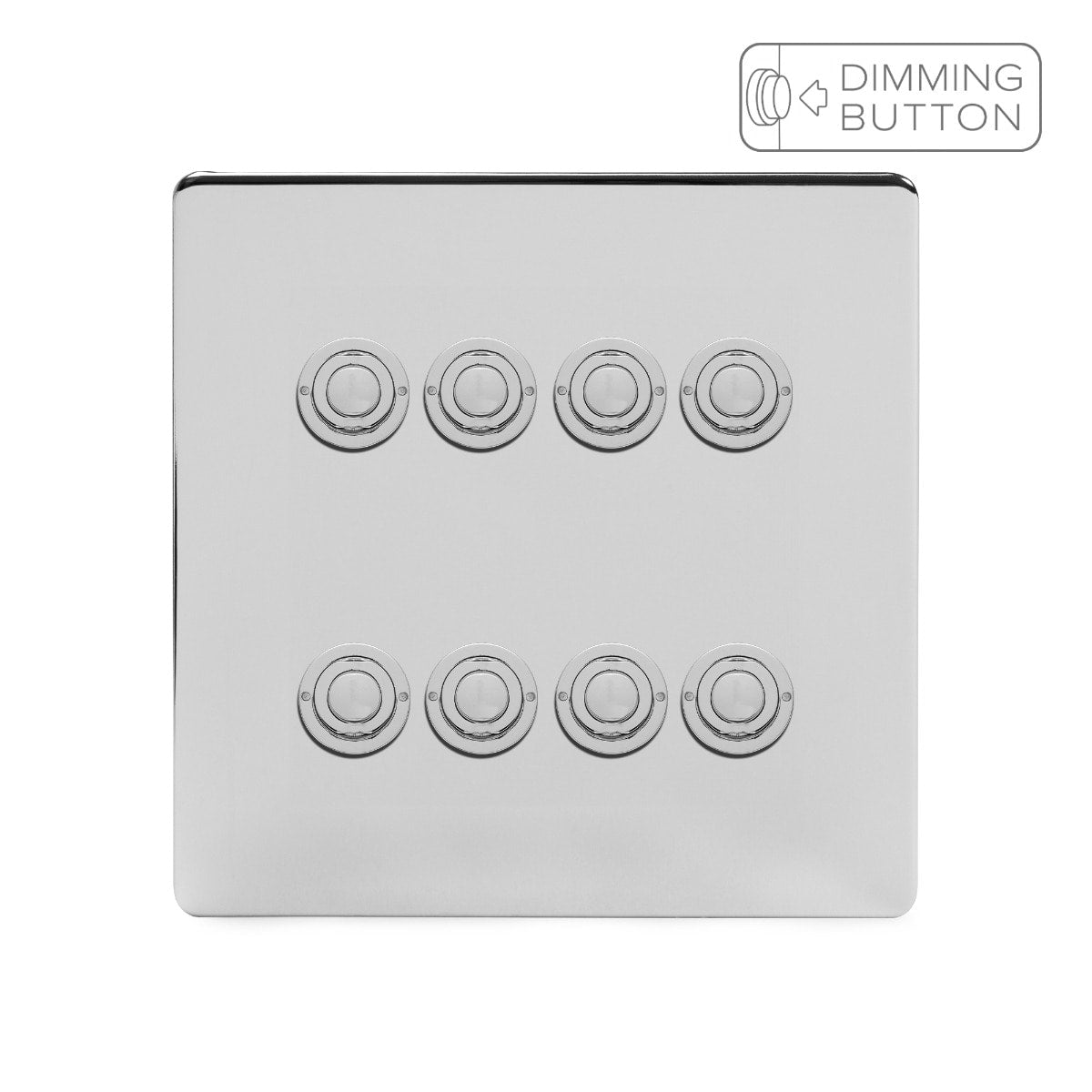 Soho Lighting Polished Chrome 8 Gang 6A Push Button Dimmer Switch