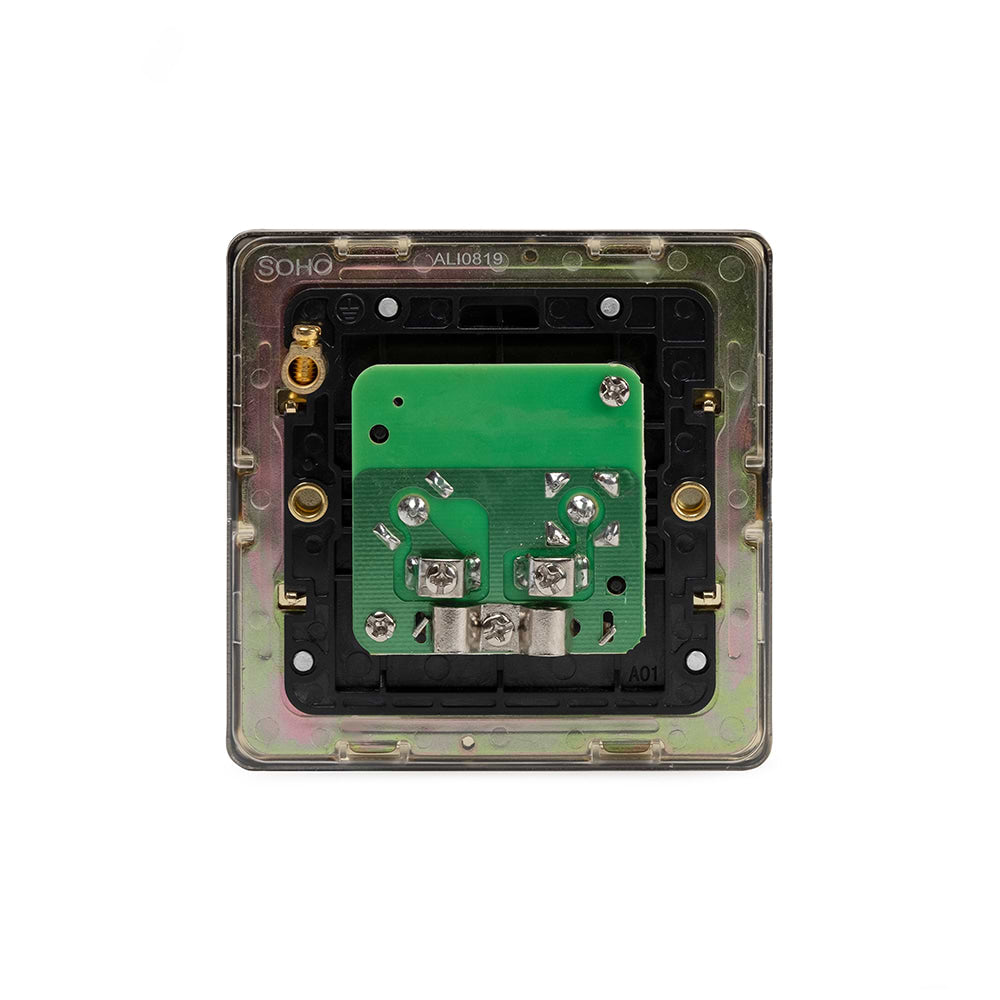 The Charterhouse Collection TV And Satellite Socket Black Insert Screwless Antique Brass