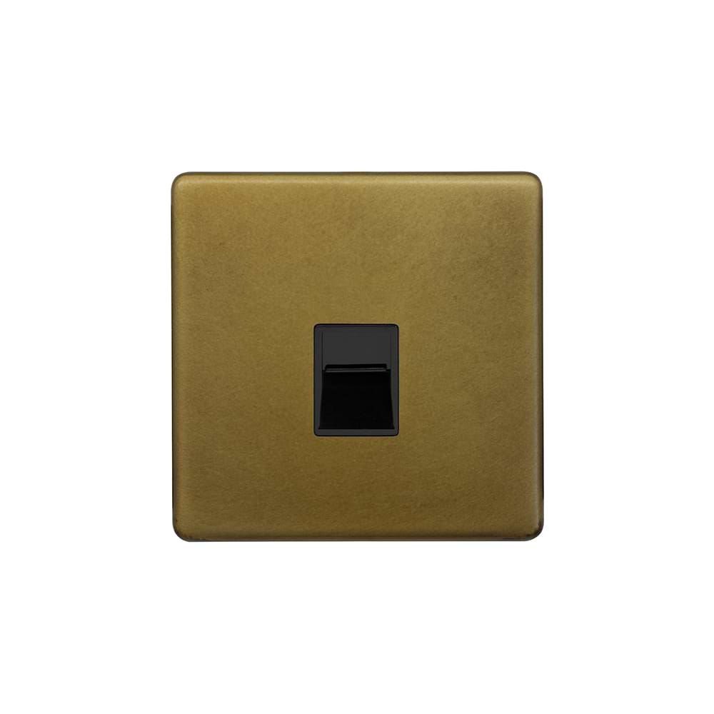 The Belgravia Collection Old Brass 1 Gang Telephone Secondary (Slave) Socket,BT