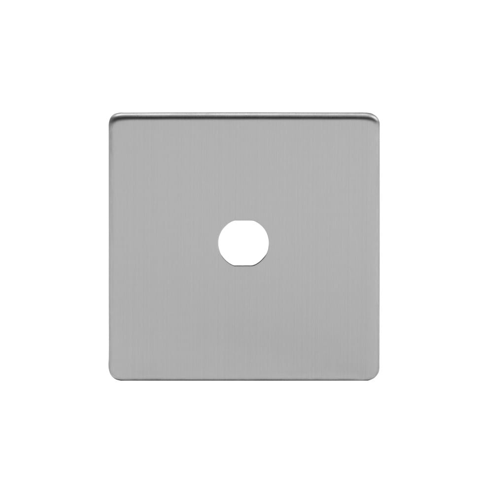 The Lombard Collection Brushed Chrome 1 Gang CM Circular Module Grid Switch Plate