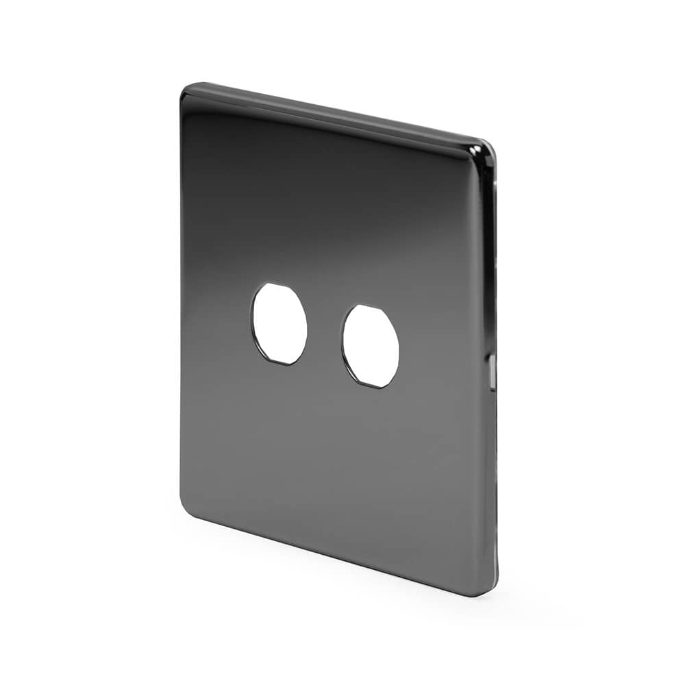 The Connaught Collection Black Nickel 2 Gang LT3 Toggle Plate ONLY