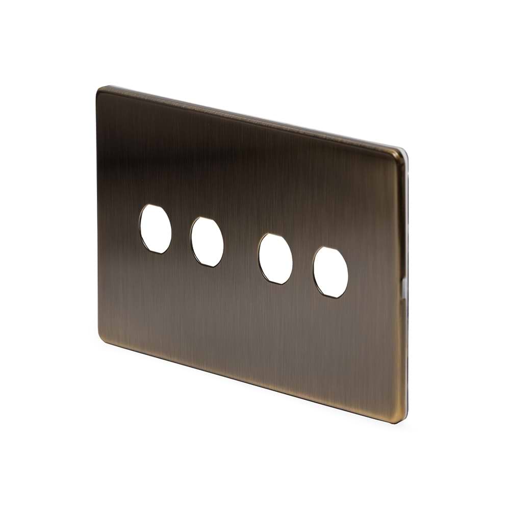 The Charterhouse Collection 4 Gang LT3 Toggle Plate ONLY Antique Brass