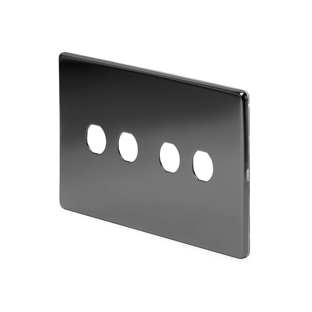 The Connaught Collection Black Nickel 4 Gang LT3 Toggle Plate ONLY