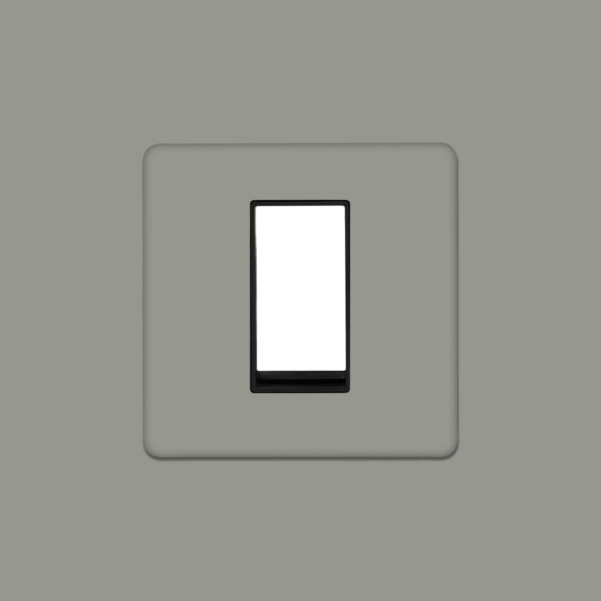 Soho Lighting Primed Paintable 1 x25mm EM-Euro Module Faceplate with Black Insert