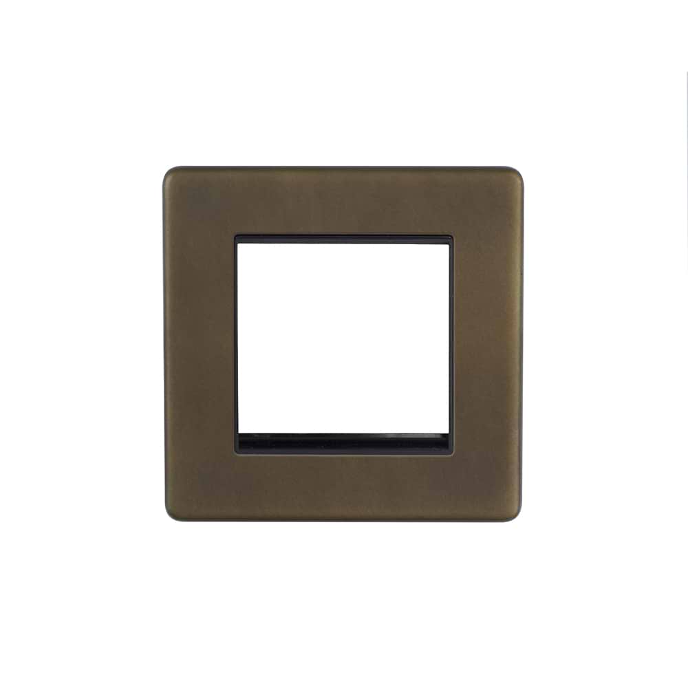 The Westminster Collection Vintage Brass 2 x25mm EM-Euro Module Faceplate