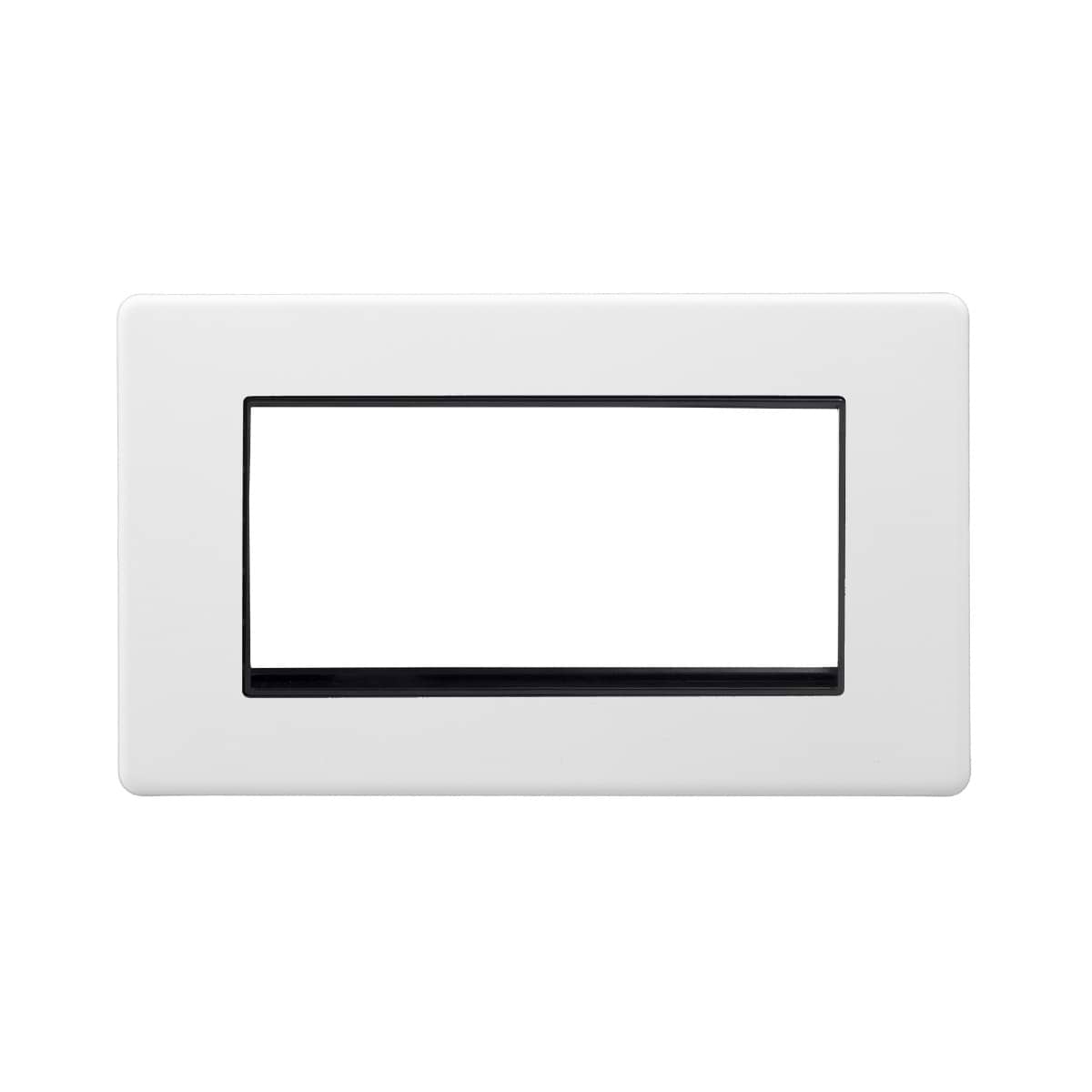 Soho Lighting Primed Paintable 4 x25mm EM-Euro Module Faceplate with Black Insert