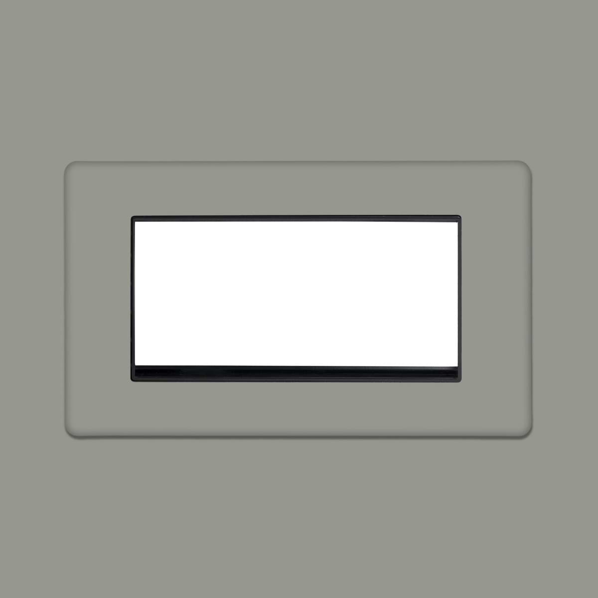 Soho Lighting Primed Paintable 4 x25mm EM-Euro Module Faceplate with Black Insert