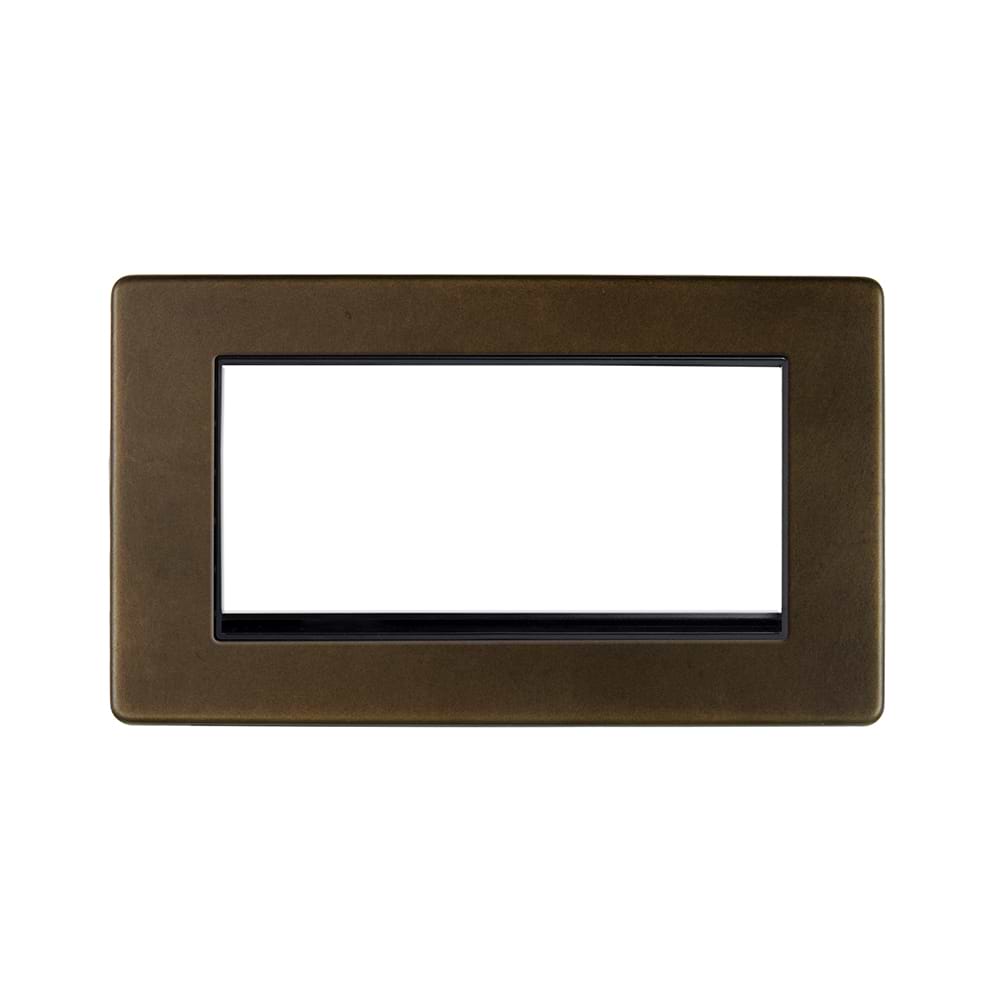 The Westminster Collection Vintage Brass 4 x25mm EM-Euro Module Faceplate