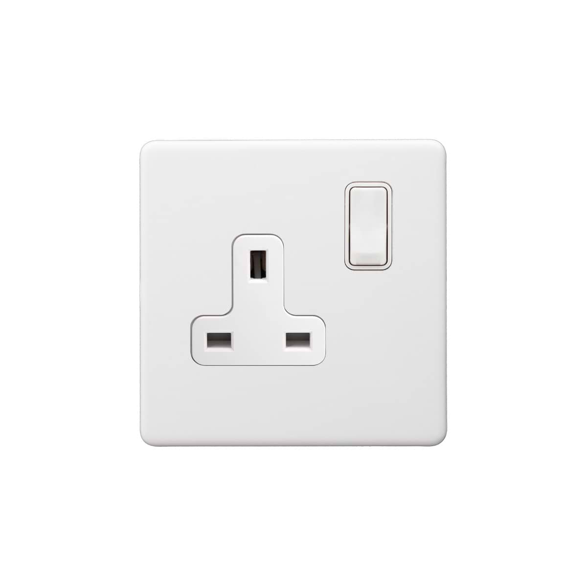 Soho Lighting Primed Paintable 1 Gang Socket 13A Double Pole with White Switch