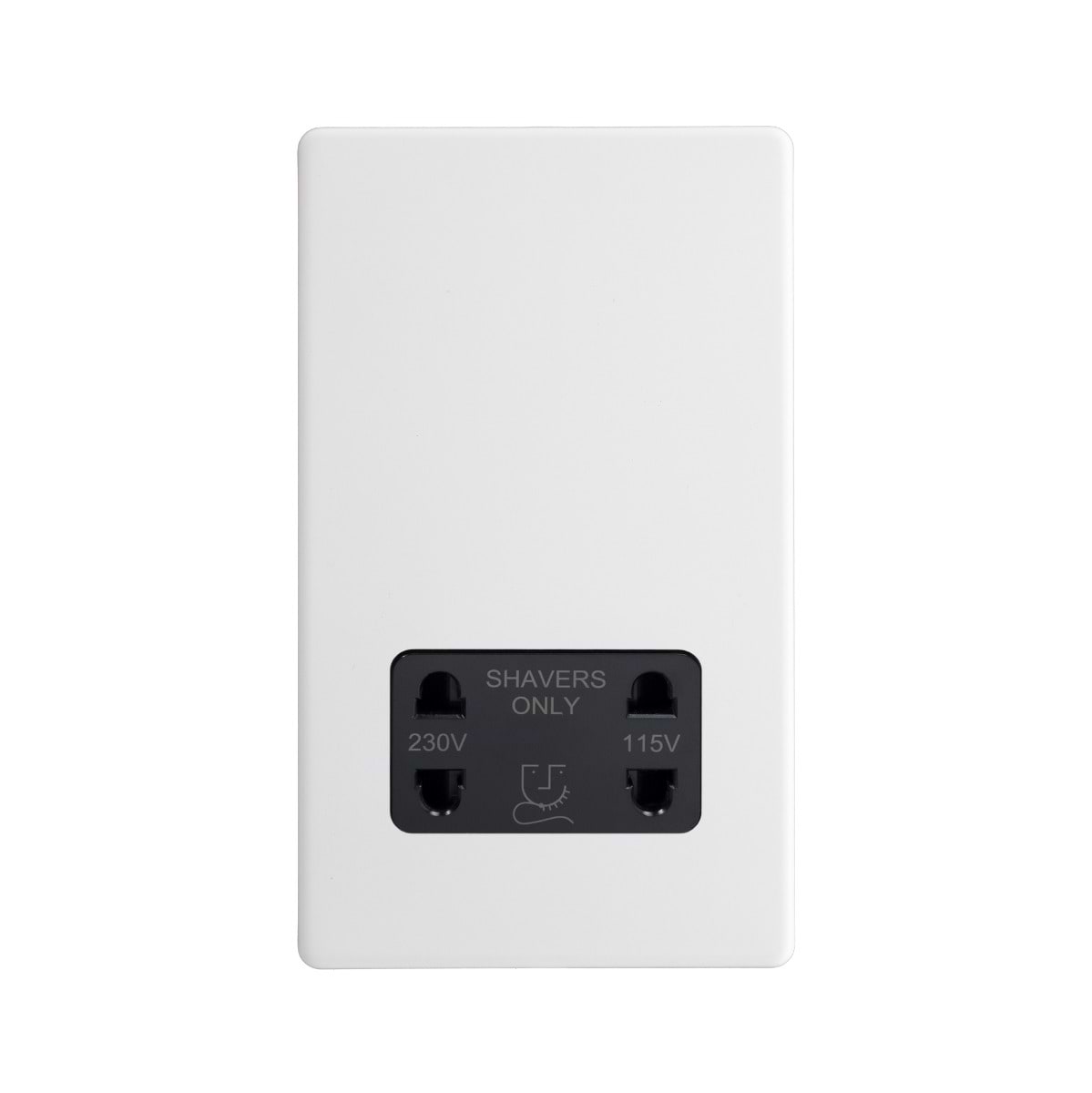 Soho Lighting Primed Paintable Shaver Socket Dual Voltage 115/230v with Black Insert