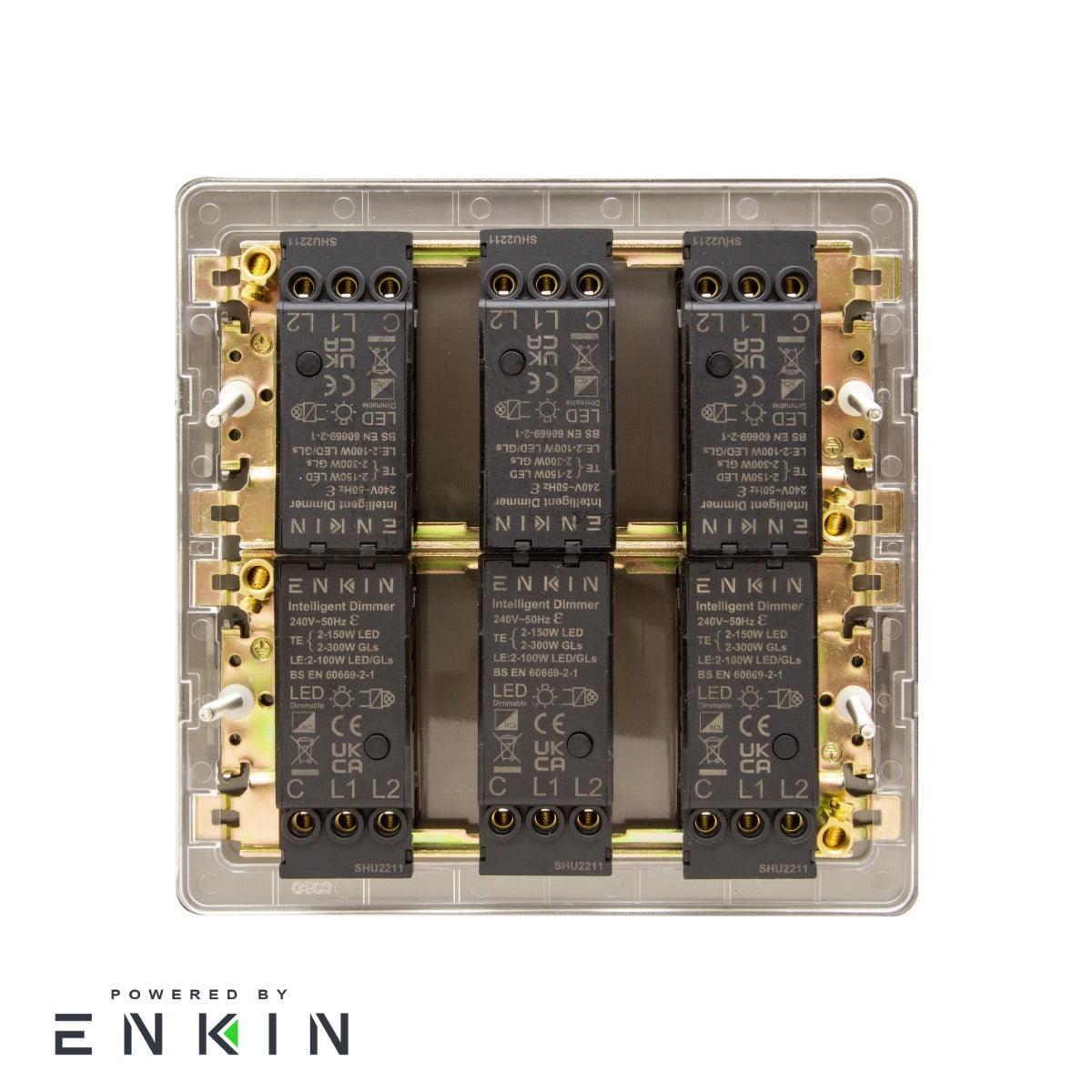 The Camden Collection Matt Black 6 Gang 2-Way Intelligent Dimmer 150W LED (300W Halogen/Incandescent)