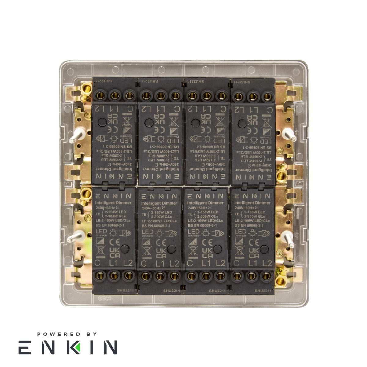 The Camden Collection Matt Black 8 Gang 2-Way Intelligent Dimmer 150W LED (300W Halogen/Incandescent)