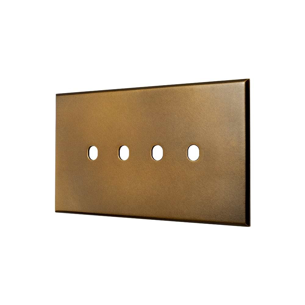 Aged Brass 4 Gang TM Module Grid Switch Plate - The Palaces Collection
