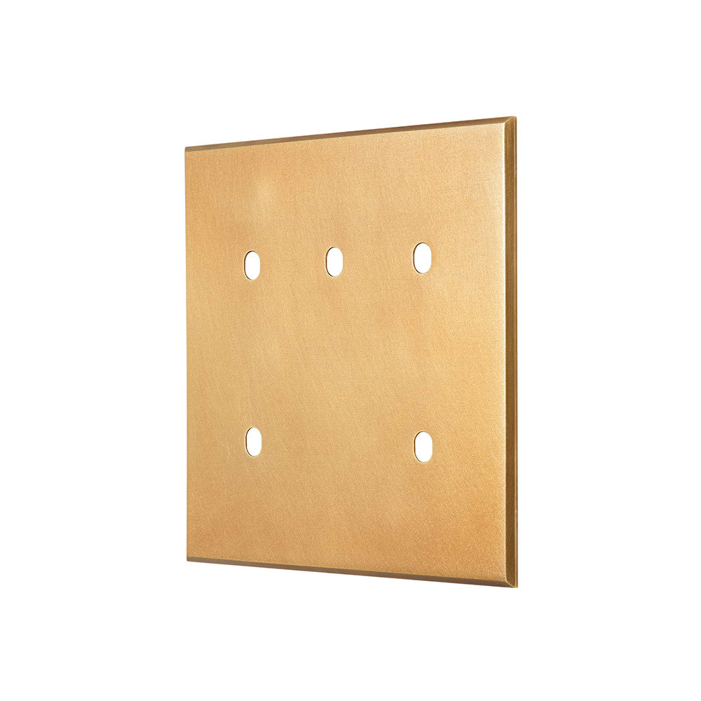 Natural Brass 5 Gang TM Module Grid Switch Plate - The Palaces Collection