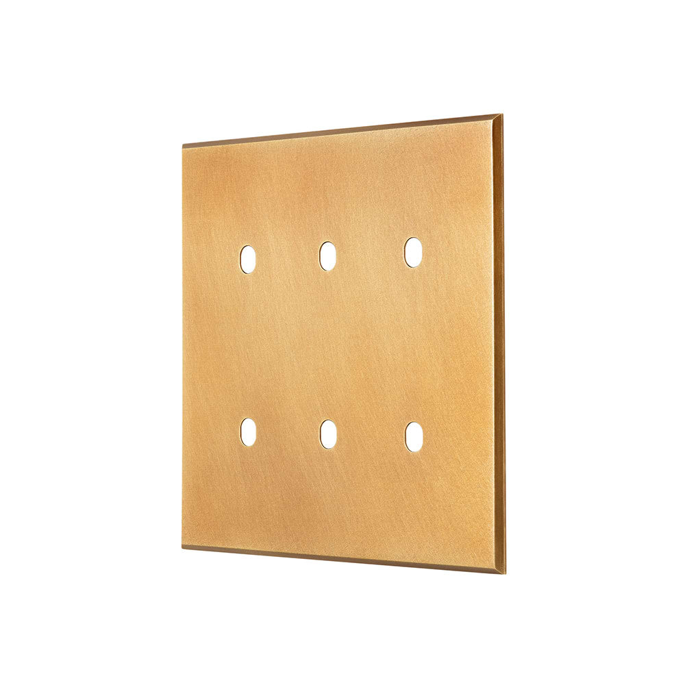 Natural Brass 6 Gang TM Module Grid Switch Plate - The Palaces Collection