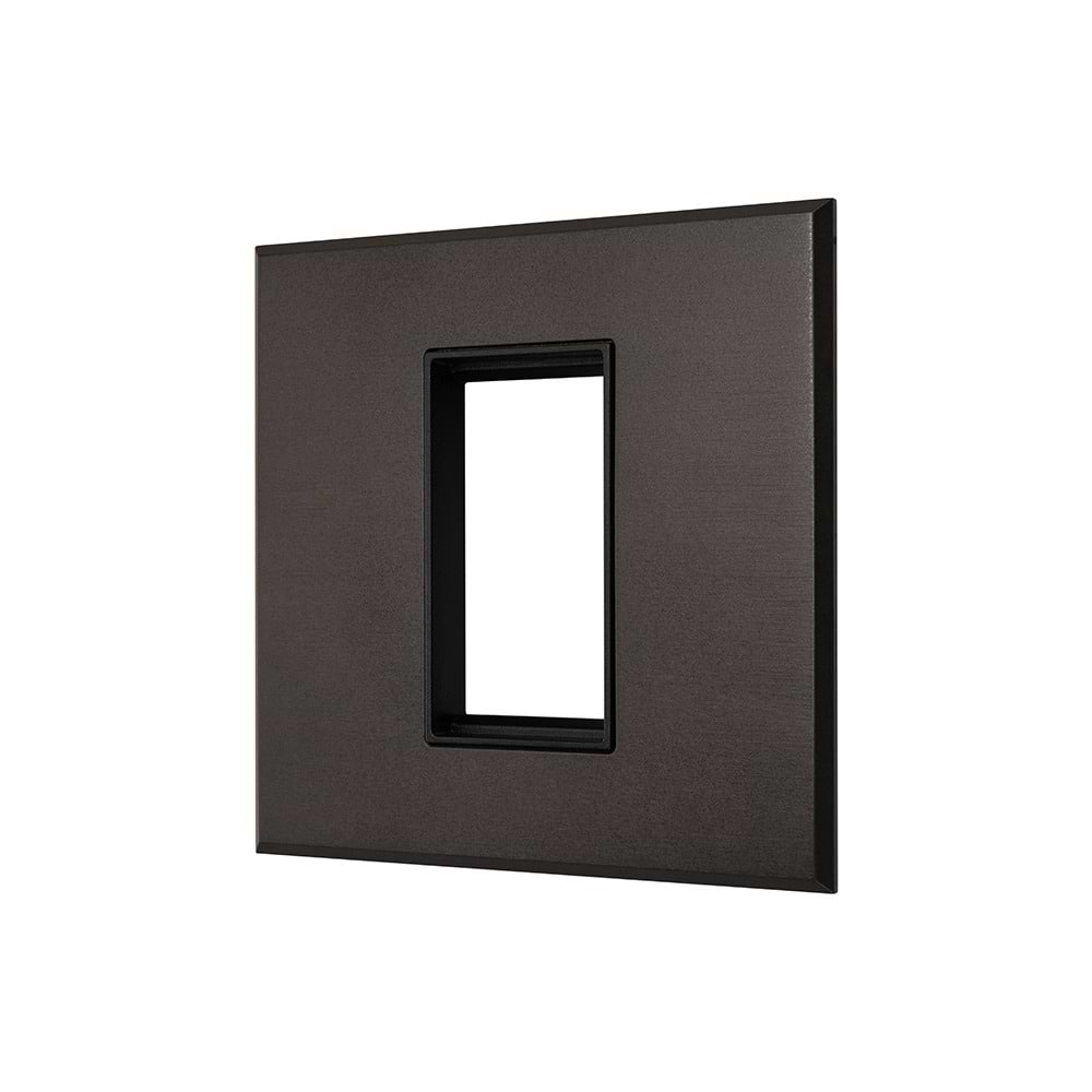 Heritage Bronze 1 x25mm EM Euro Module Wall Plate with Black Insert - The Palaces Collection