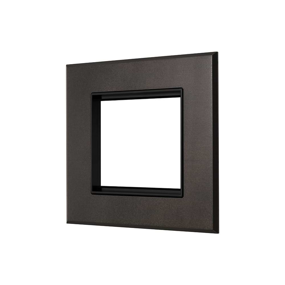 Heritage Bronze 2 x25mm EM Euro Module Wall Plate with Black Insert - The Palaces Collection