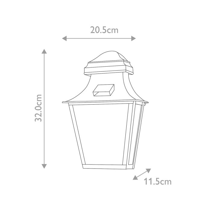 St Pauls 1 Light Wall Lantern - Aged Brass