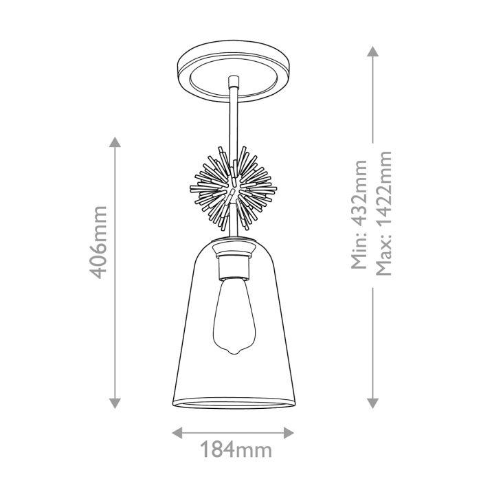 Staring 1 lt Pendant - Distressed Gold