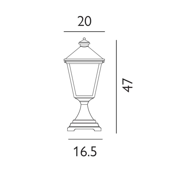 Turin 1 Light Pedestal - Black