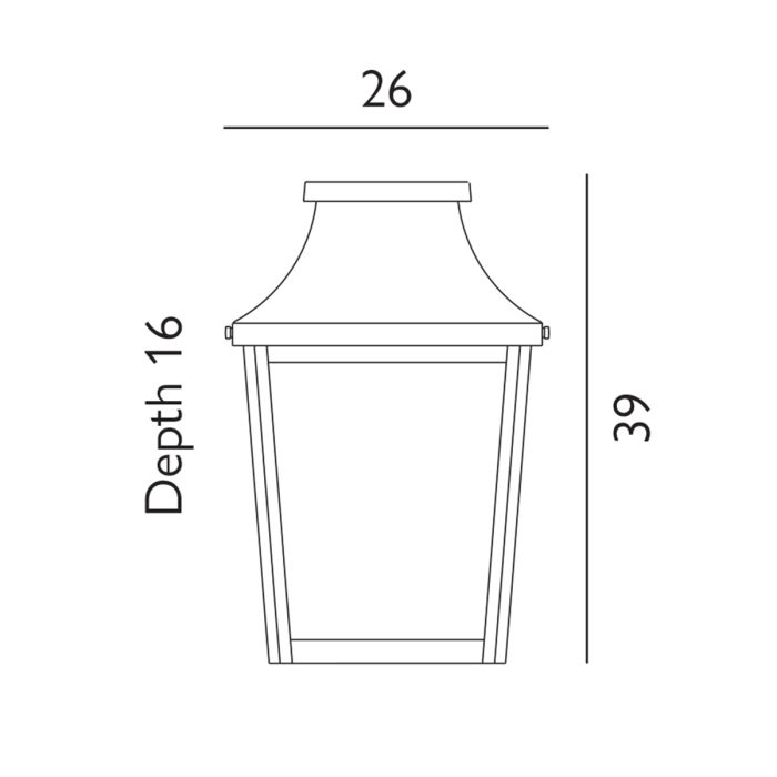 Turin 1 Light Half Wall Lantern - Black