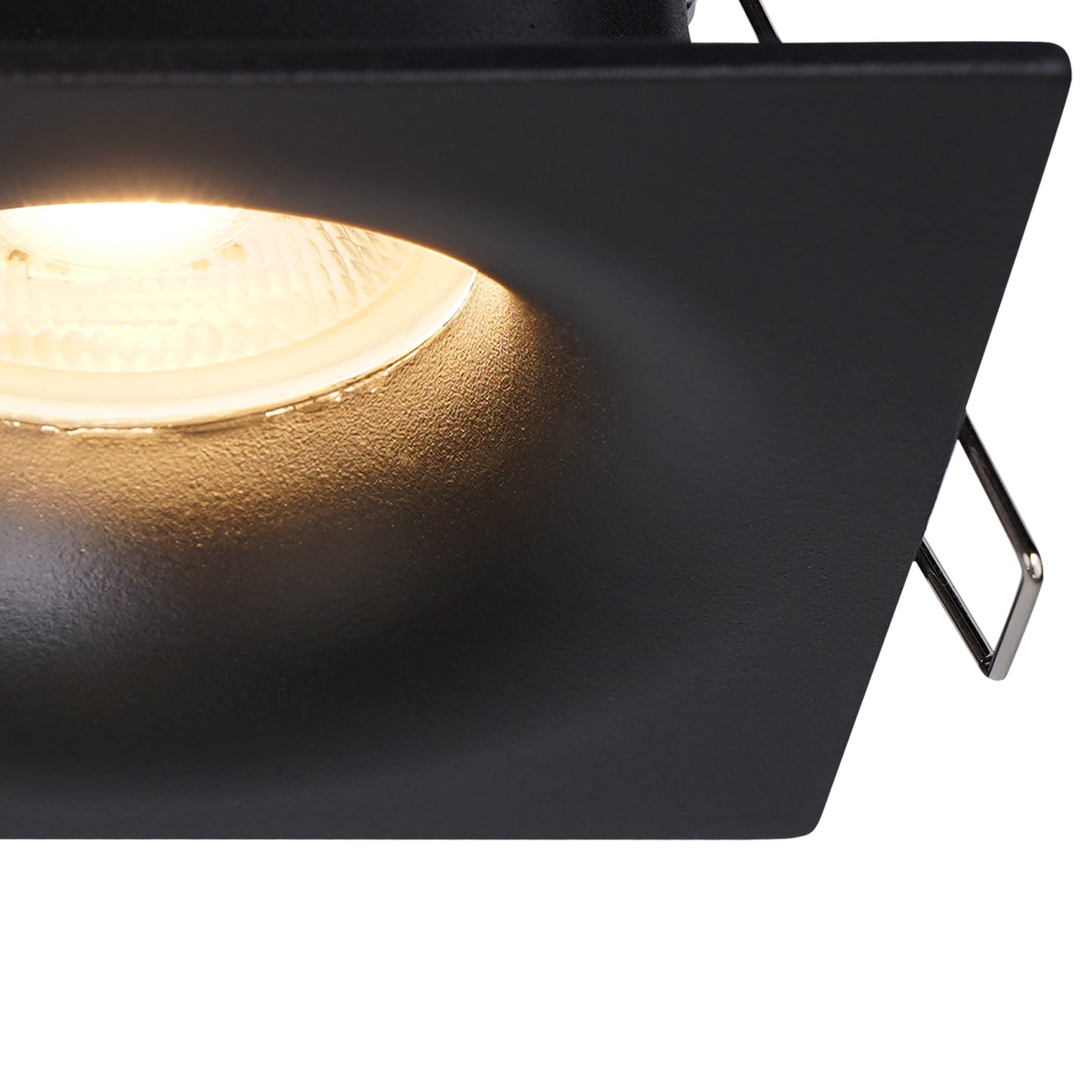 Tavira Recessed Spotlight 8.5cm Square, GU10 (Max 12W), IP54, Cut Out 68mm, Black by Mantra