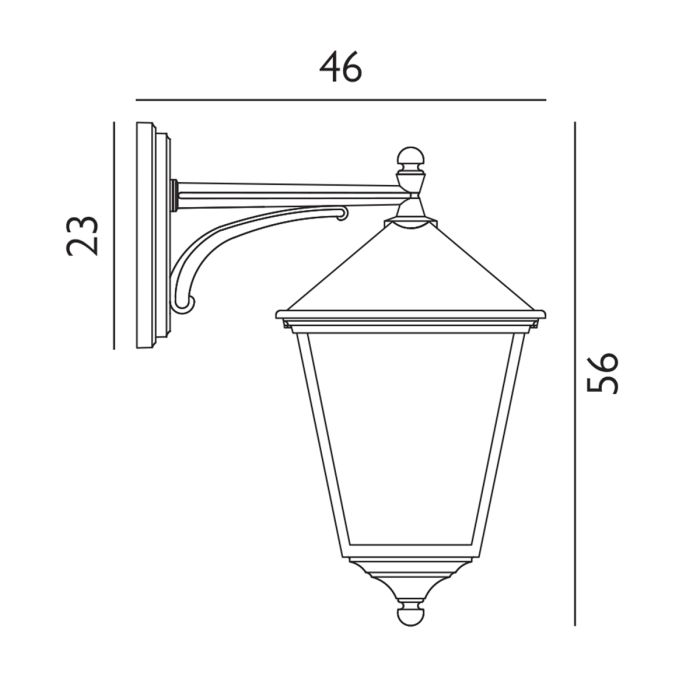 Turin Grande 1 Light Down Wall Lantern - Black