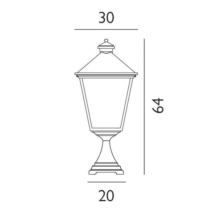 Turin Grande 1 Light Pedestal - Black