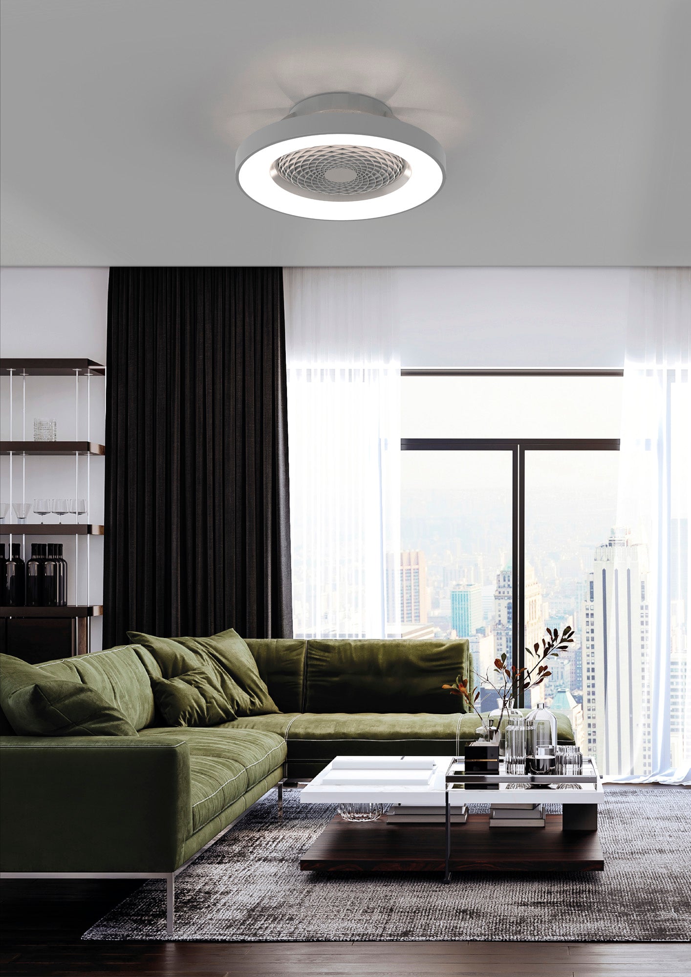 Tibet 70W LED Dimmable Ceiling Light With 35W DC Reversible Fan,Remote, APP & Alexa/Google Voice, 3900lm, White, 5yrs Warranty by Mantra