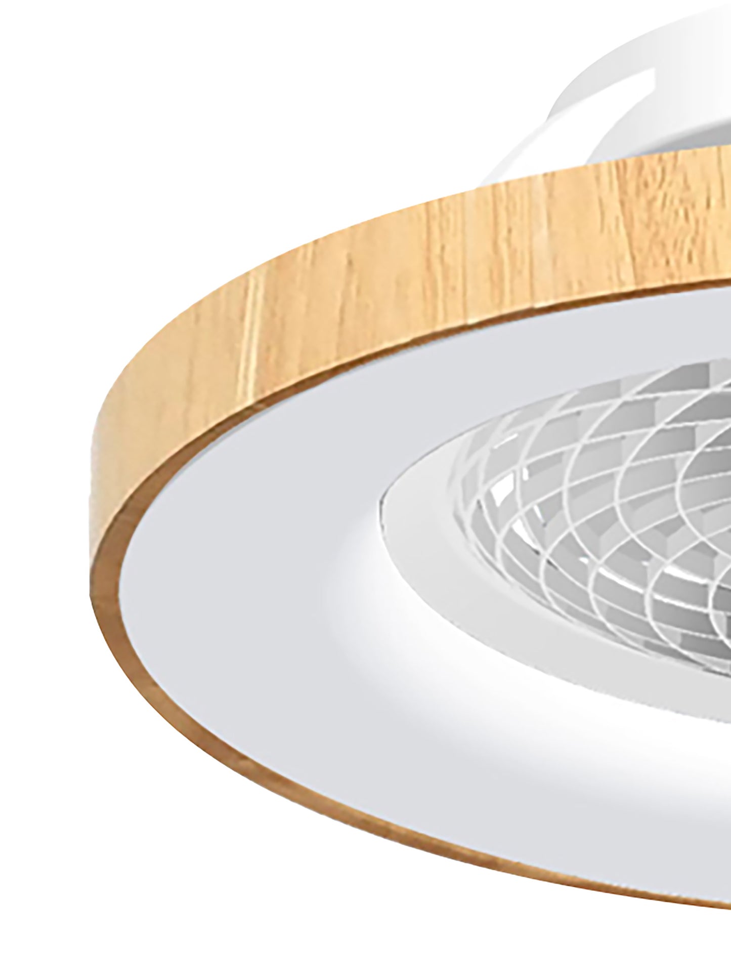 Tibet 70W LED Dimmable Ceiling Light With 35W DC Reversible Fan Remote, APP, Alexa & Google Voice, 3900lm, Wood Effect/White, 5yrs Wrnty by Mantra