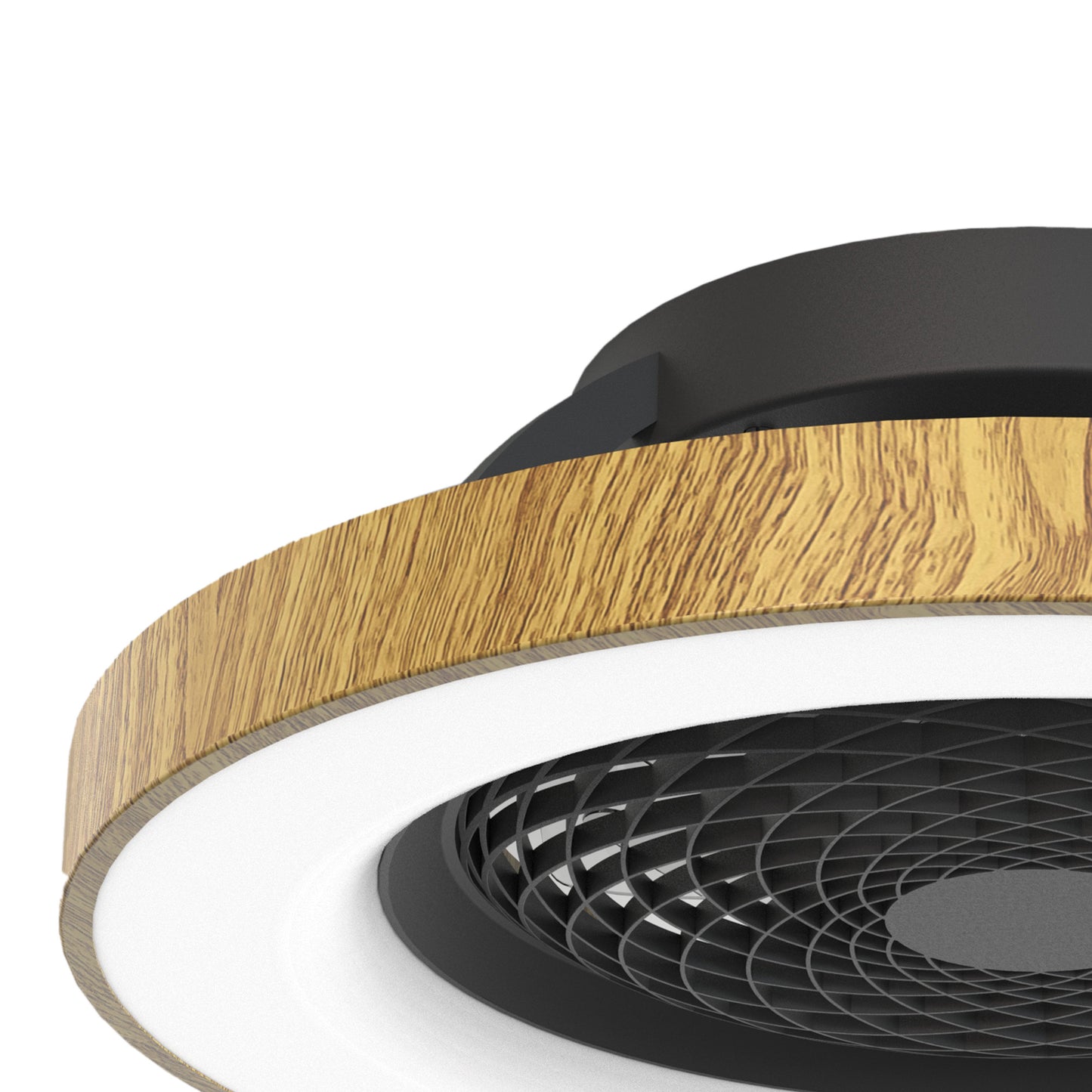 Tibet 70W LED Dimmable Ceiling Light With 35W DC Reversible Fan Remote, APP & Alexa/Google Voice, 3900lm, Wood Effect/Black, 5yrs Warranty by Mantra