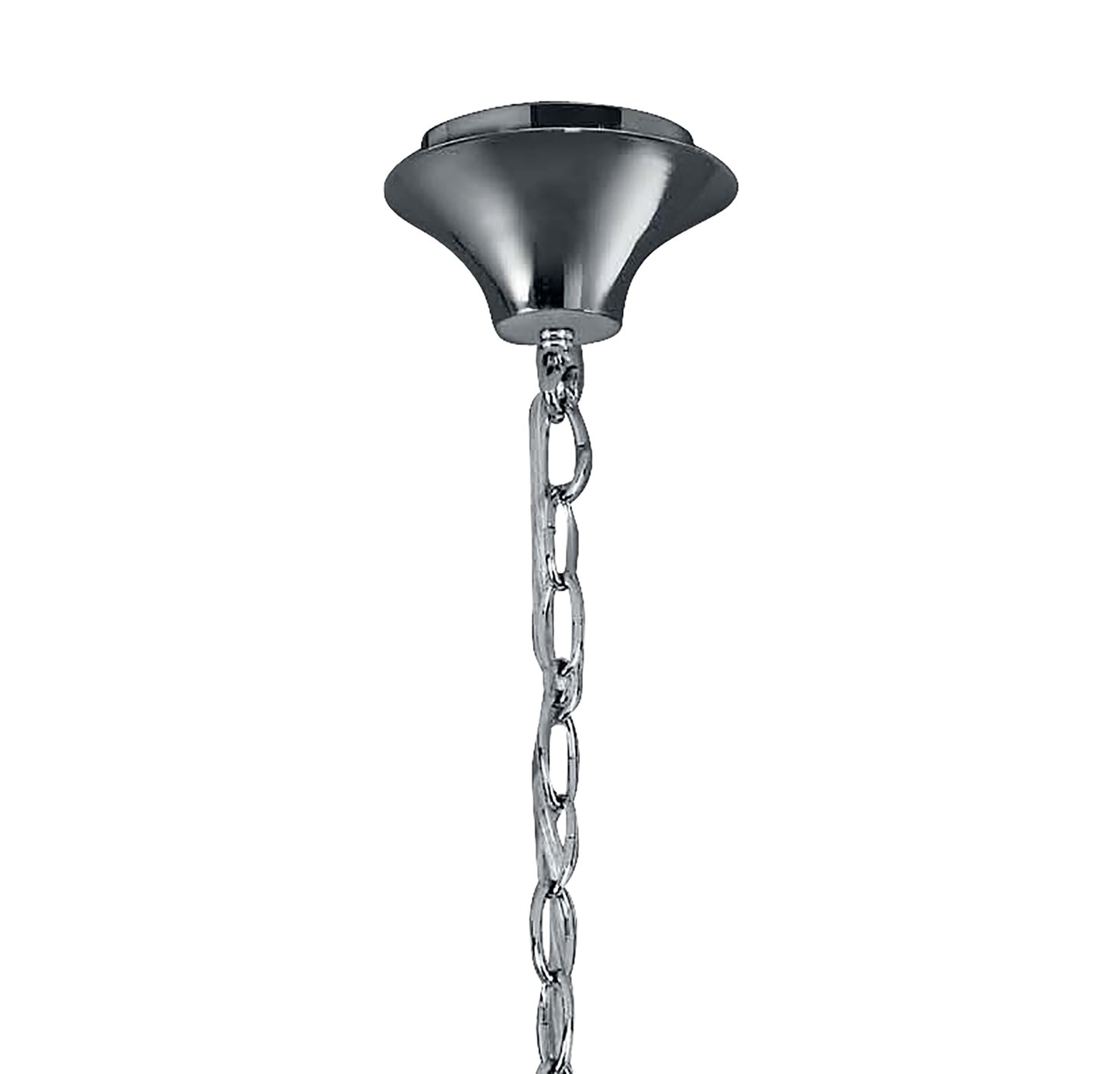 Tiffany Pendant 6+6 Light E14+G9, Polished Chrome With Cream Shades & Clear Crystal by Mantra