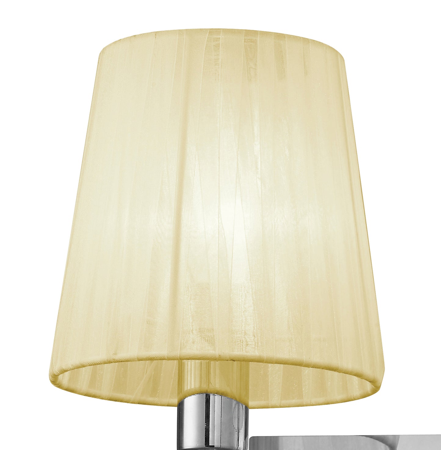 Tiffany Wall Lamp Switched 2+2 Light E14+G9, Polished Chrome With Cream Shades & Clear Crystal by Mantra