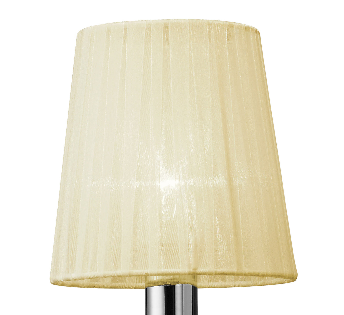 Tiffany Wall Lamp Switched 1+1 Light E14+G9, Polished Chrome With Cream Shade & Clear Crystal by Mantra