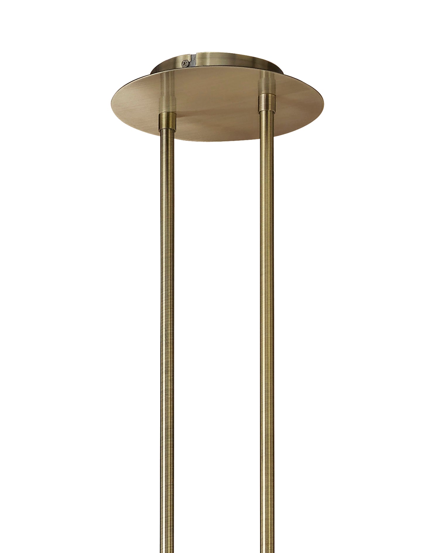 Tiffany Pendant 6+6 Light E27+G9 Oval, Antique Brass With Cream Shade & Clear Crystal by Mantra