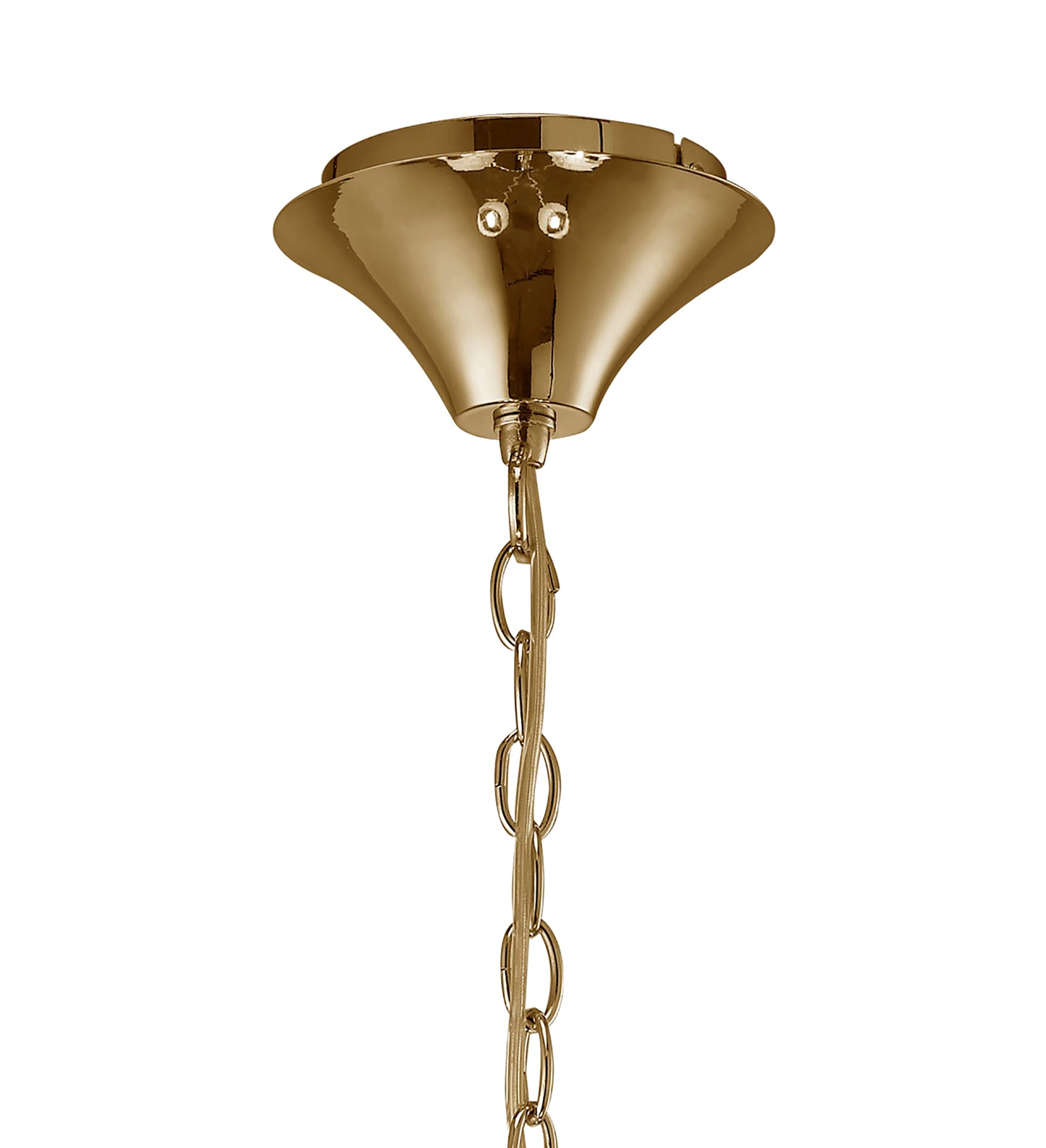 Tiffany Pendant 4+4 Light E14+G9, French Gold With White Shades & Clear Crystal by Mantra