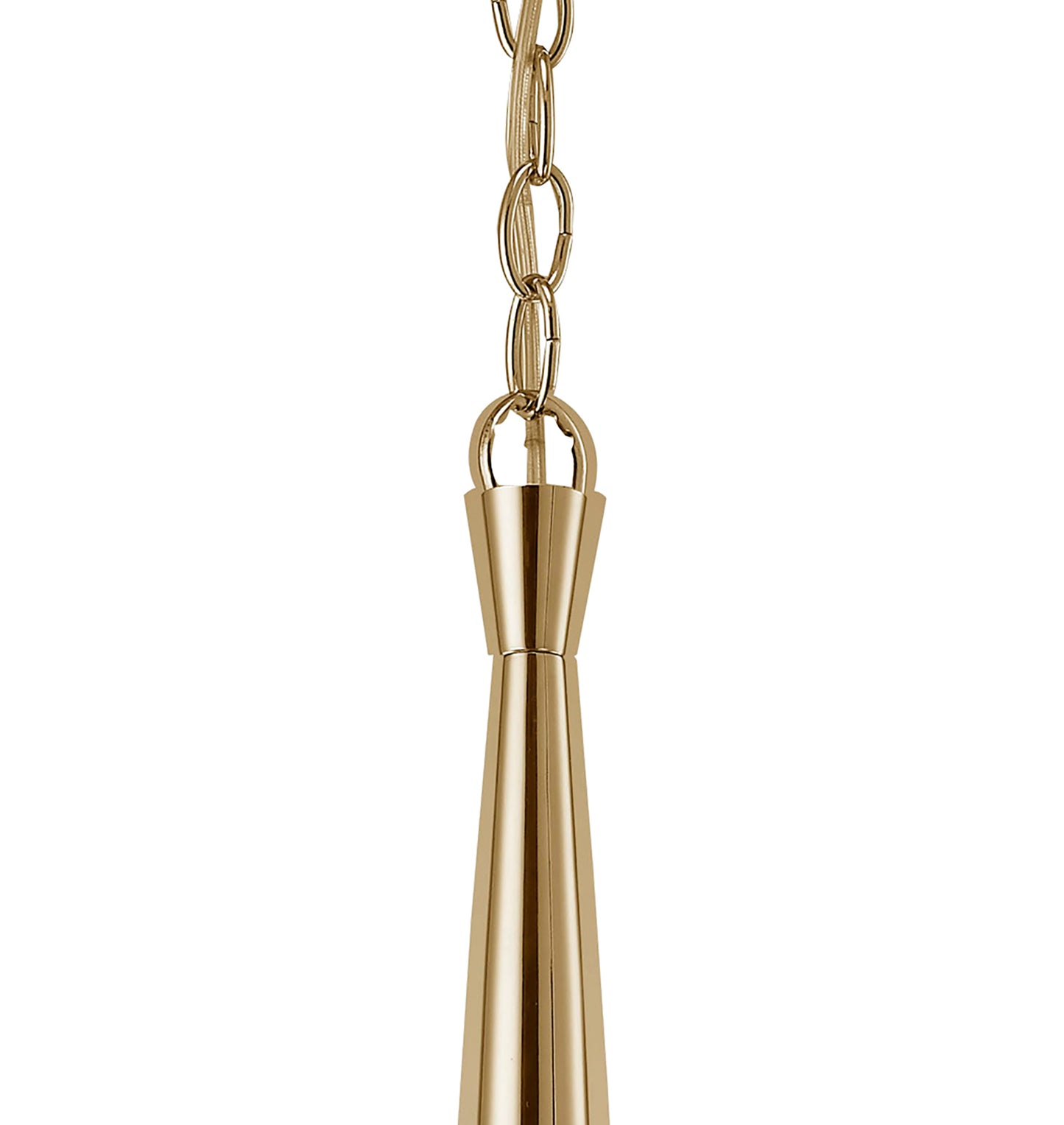 Tiffany Pendant 4+4 Light E14+G9, French Gold With White Shades & Clear Crystal by Mantra