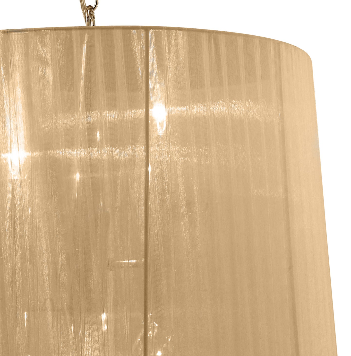 Tiffany Pendant 3+3 Light E14+G9, French Gold With Soft Bronze Shade & Clear Crystal by Mantra