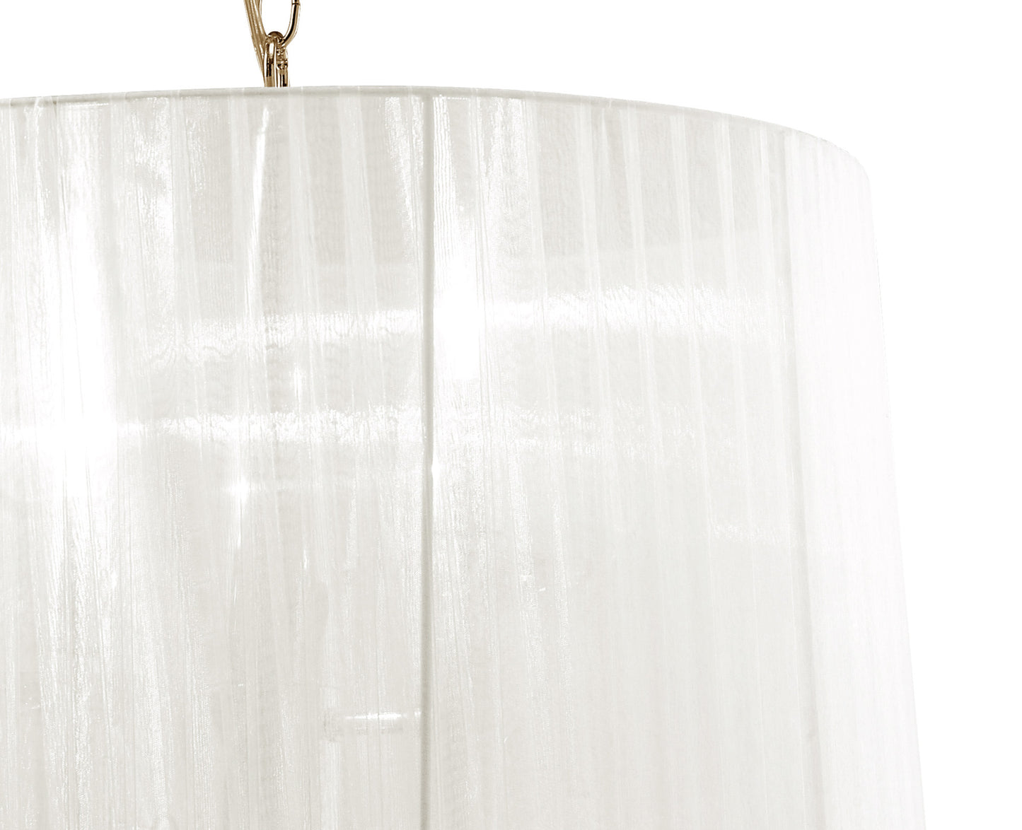 Tiffany Pendant 3+3 Light E14+G9, French Gold With White Shade & Clear Crystal by Mantra