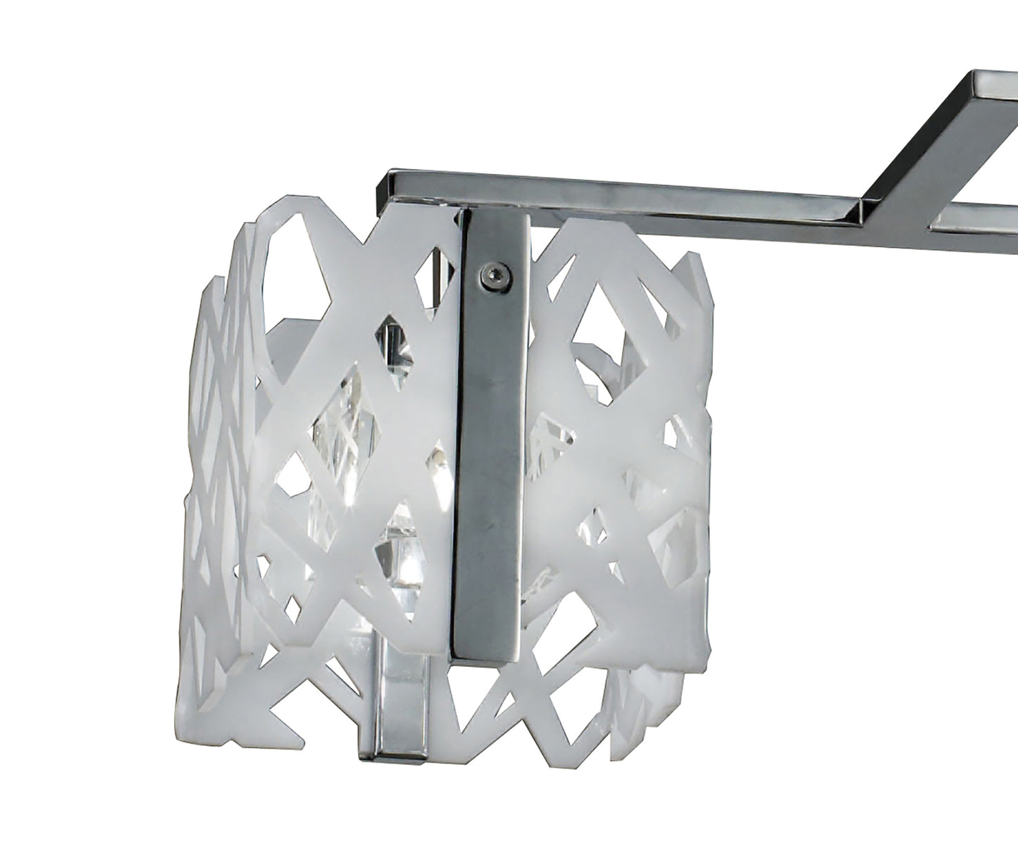Tokio Rectangular Telescopic Convertible To Semi Flush 4 Light G9 Line, Gloss White/Polished Chrome by Mantra