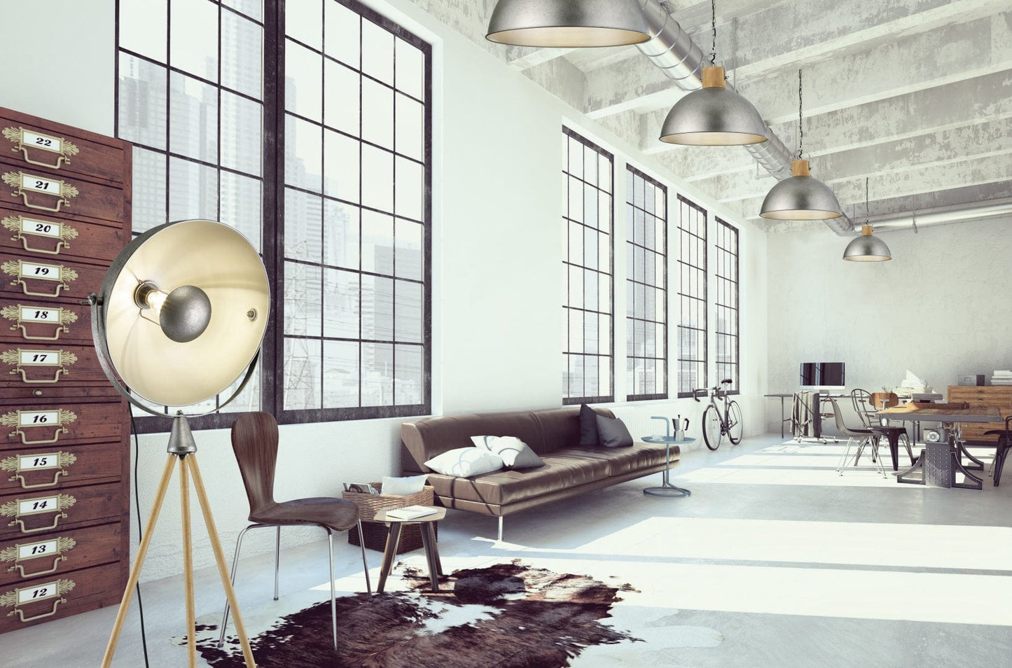 Trio Delhi - Floor lamp - Nickel Antique - Trio 403400167