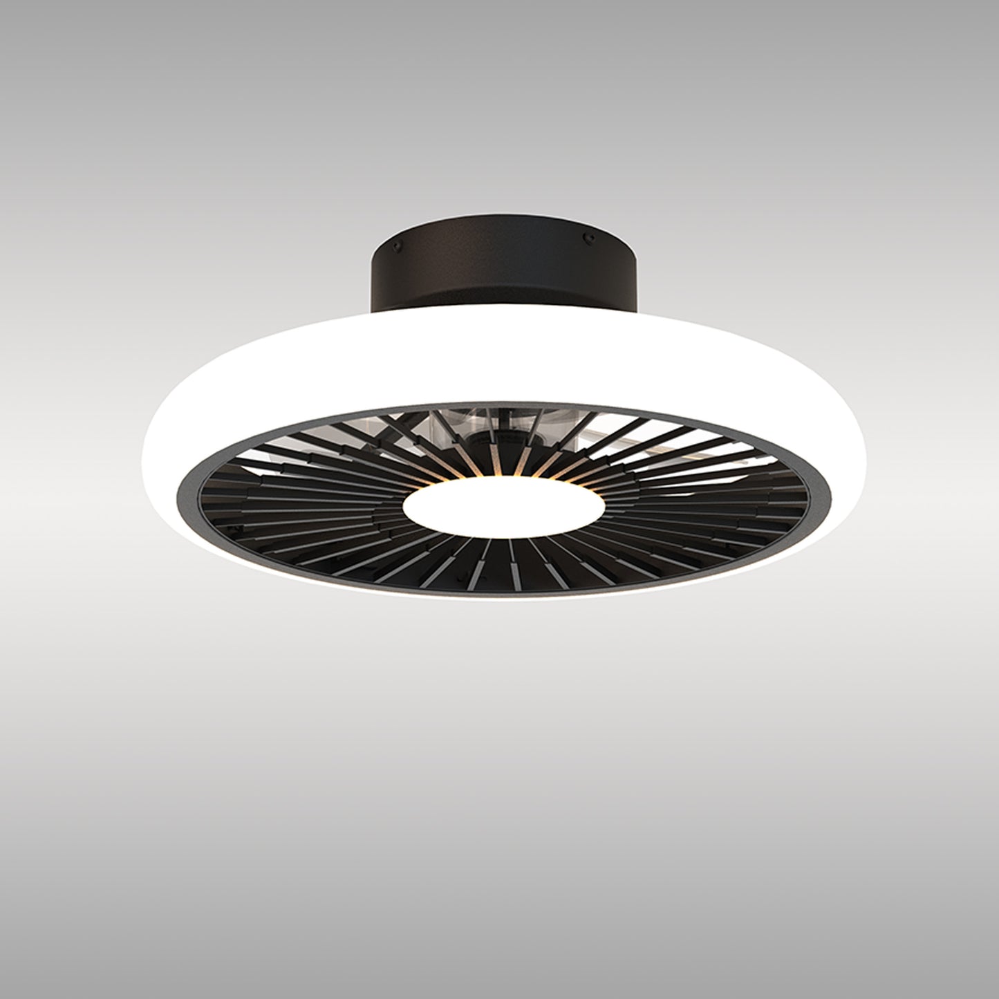 Turbo 55W LED Dimmable Ceiling Light With Built-In 30W DC Reversible Fan, Black, 4100lm, 5yrs Warranty by Mantra