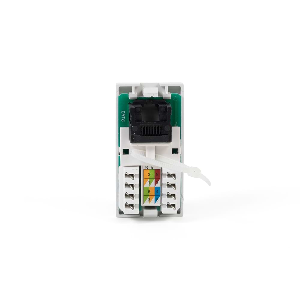 White RJ45 CAT6 EM-Euro Module