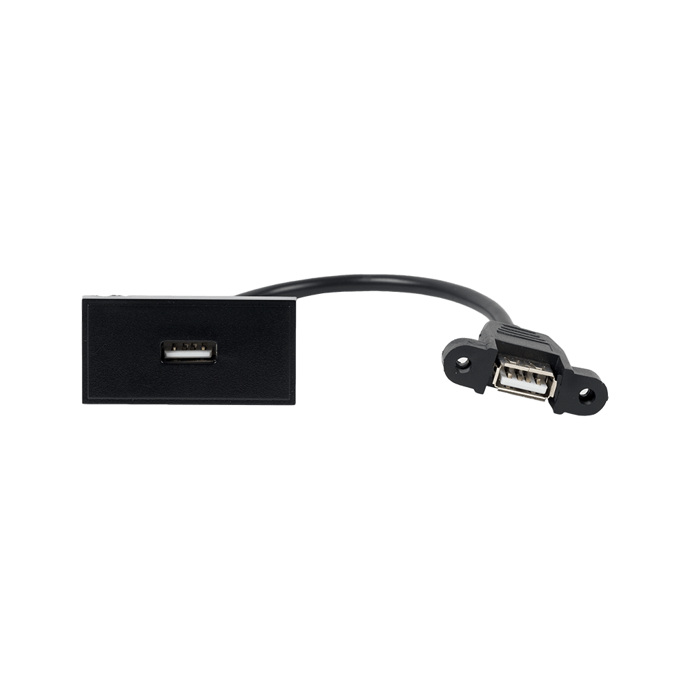 Black USB Mounted Socket EM-Euro Module